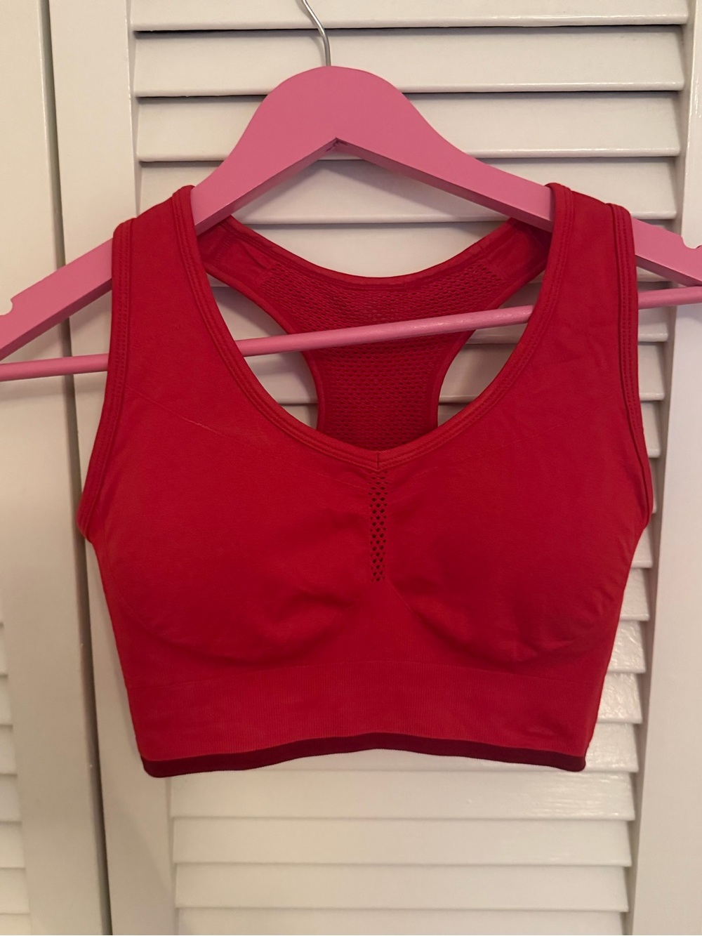 Zella Red Seamless Racerback Sports Bra